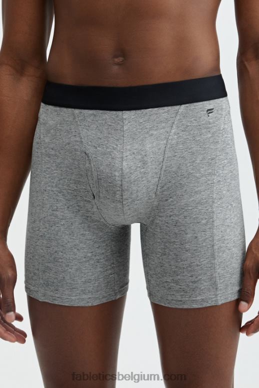middengrijze heide Heren de 24-7 boxershort 200 Fabletics LH20J3779