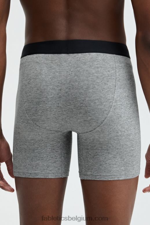 middengrijze heide Heren de 24-7 boxershort 200 Fabletics LH20J3779