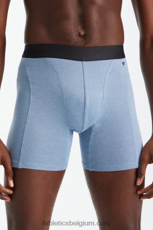 steenblauw Heren de restoreknit rib boxershort Fabletics LH20J3787