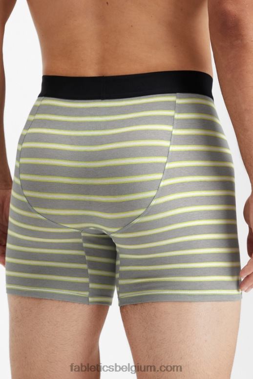 vervaagde limoenschaduwstreep Heren de 24-7 boxershort 200 Fabletics LH20J3775