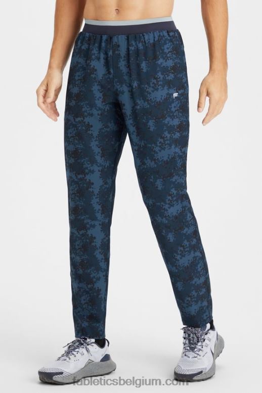 klassieke marineblauwe nueue camo Heren de fundamentele broek Fabletics LH20J3078