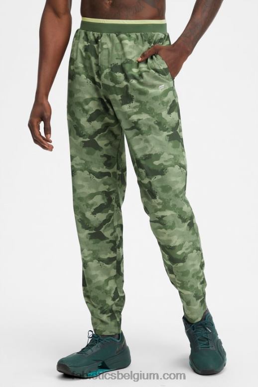 tactische groene camouflage Heren de fundamentele broek Fabletics LH20J3077