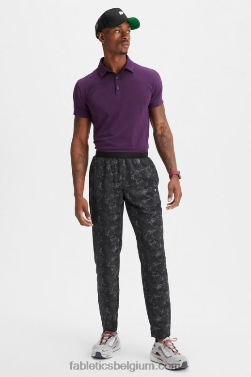 zwarte nieuwe camo Heren de fundamentele broek Fabletics LH20J3072