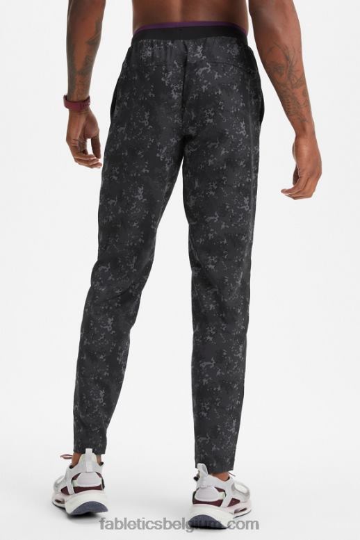 zwarte nieuwe camo Heren de fundamentele broek Fabletics LH20J3072