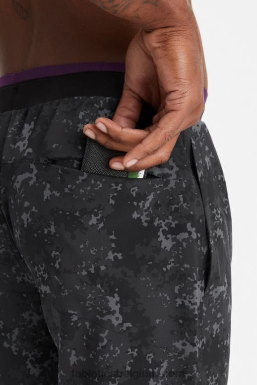 zwarte nieuwe camo Heren de fundamentele broek Fabletics LH20J3072