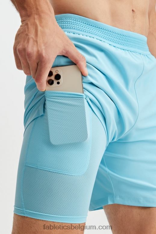 blauwe lucht Heren de fundamentele korte (gevoerd) Fabletics LH20J3329