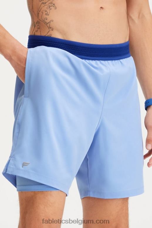 damp blauw Heren de fundamentele korte (gevoerd) Fabletics LH20J3322