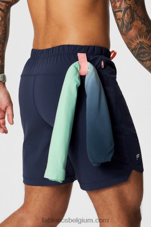 diep marineblauw/multi spraydient Heren die ene korte 152 Fabletics LH20J3233