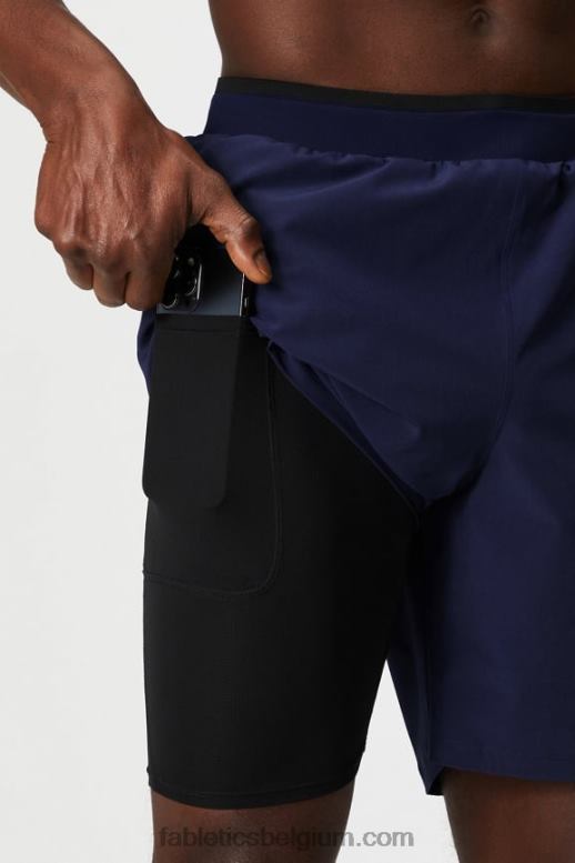 diepe marine Heren de fundamentele korte ii (gevoerd) 133 Fabletics LH20J3127