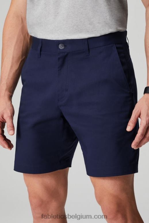 diepe marine Heren de high-side chino short Fabletics LH20J3298