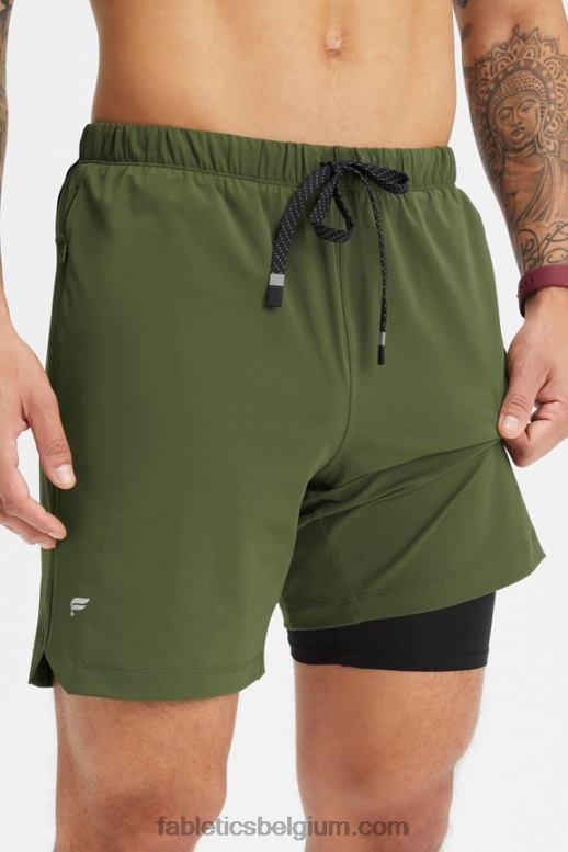 donker mos Heren de ene korte (gevoerd) 143 Fabletics LH20J3188