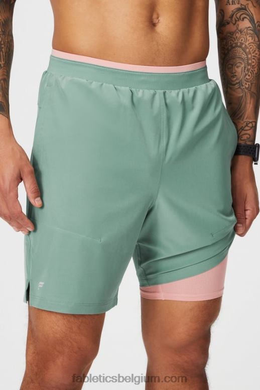 grijze tijm geperforeerd Heren de fundamentele korte ii (gevoerd) 137 Fabletics LH20J3147