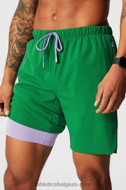 groen zetten Heren de ene korte (gevoerd) 142 Fabletics LH20J3183