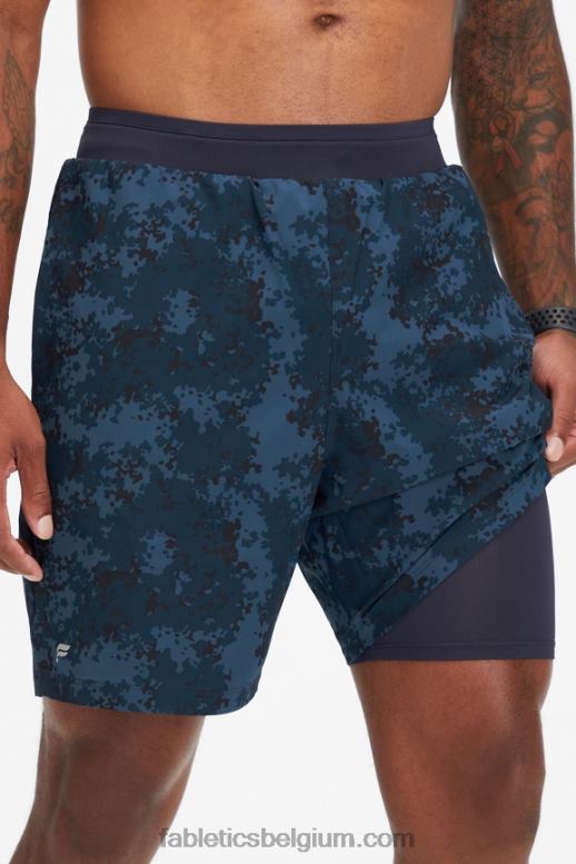 klassieke marineblauwe nueue camo Heren de fundamentele korte ii (gevoerd) 138 Fabletics LH20J3156