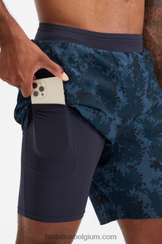 klassieke marineblauwe nueue camo Heren de fundamentele korte ii (gevoerd) 138 Fabletics LH20J3156