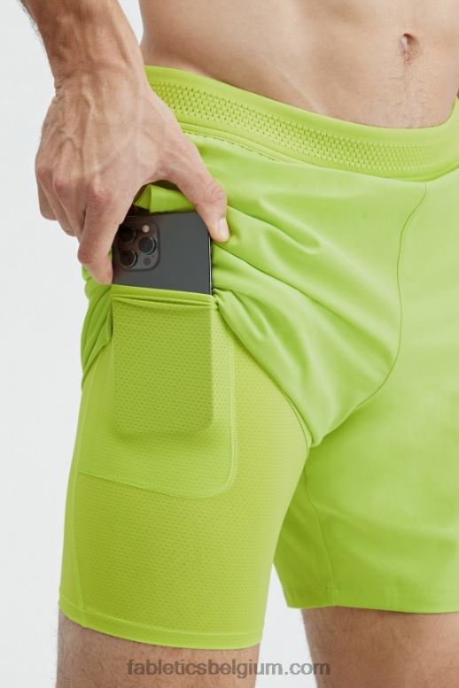 levendige limoen Heren de fundamentele korte (gevoerd) Fabletics LH20J3321