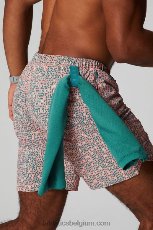 perzik kus organische stippen Heren die ene korte 153 Fabletics LH20J3237