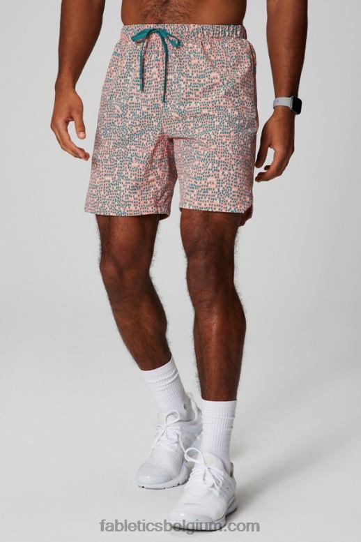 perzik kus organische stippen Heren die ene korte 153 Fabletics LH20J3237