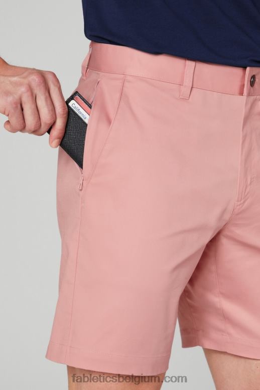 roze leisteen Heren de high-side chino short Fabletics LH20J3296