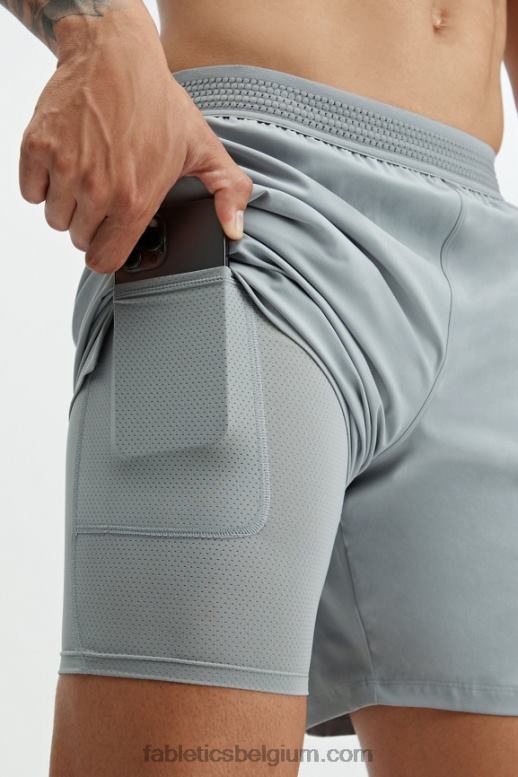 schaduw grijs Heren de fundamentele korte (gevoerd) Fabletics LH20J3327