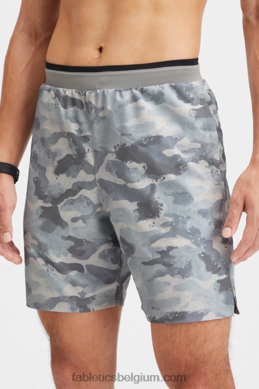 schaduw grijze camo Heren de fundamentele korte ii 149 Fabletics LH20J3220