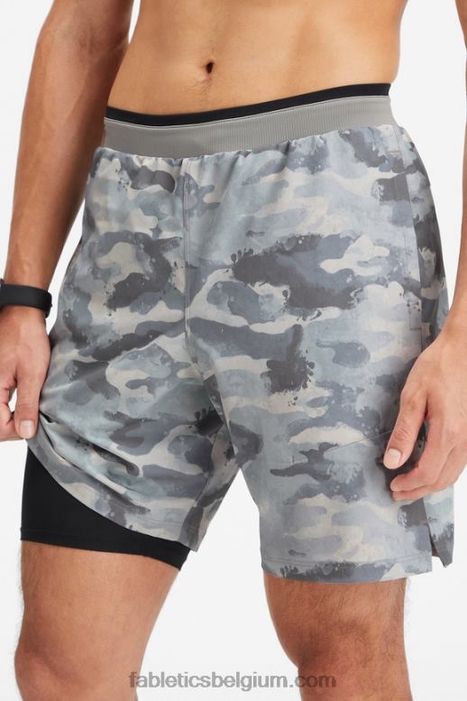 schaduw grijze camo Heren de fundamentele korte ii (gevoerd) 150 Fabletics LH20J3226