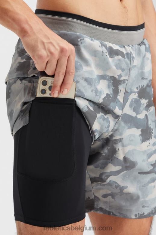 schaduw grijze camo Heren de fundamentele korte ii (gevoerd) 150 Fabletics LH20J3226