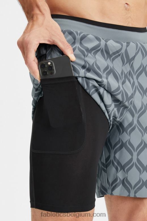 schaduwgrijs kasteel Heren de fundamentele korte ii (gevoerd) 137 Fabletics LH20J3151