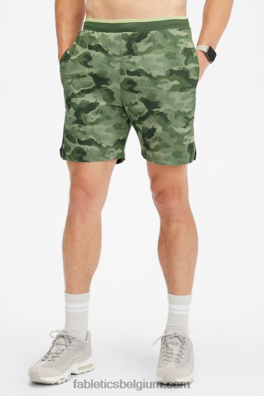 tactische groene camouflage Heren de fundamentele korte ii 149 Fabletics LH20J3221