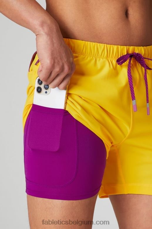 zonsondergang geel Heren de ene korte (gevoerd) 139 Fabletics LH20J3171