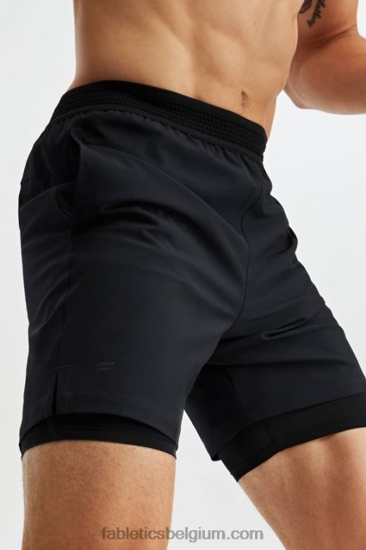 zwart Heren de fundamentele korte (gevoerd) Fabletics LH20J3319