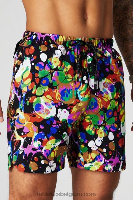 zwart caleidoscopisch Heren die ene korte 151 Fabletics LH20J3231