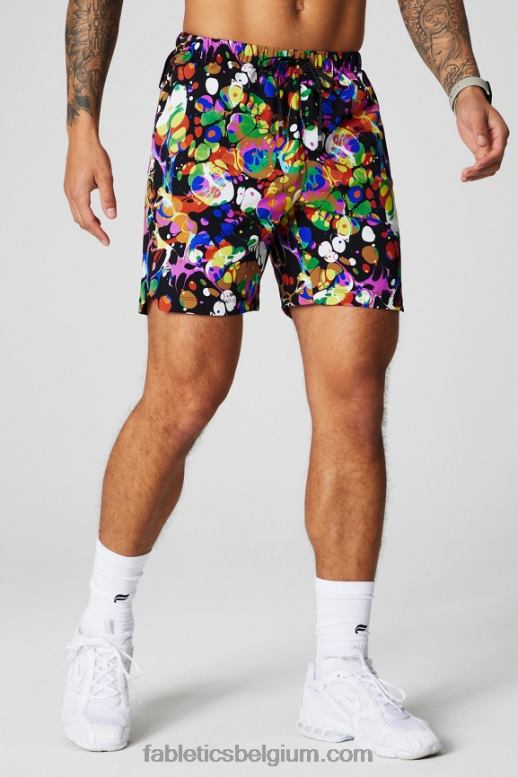 zwart caleidoscopisch Heren die ene korte 151 Fabletics LH20J3231