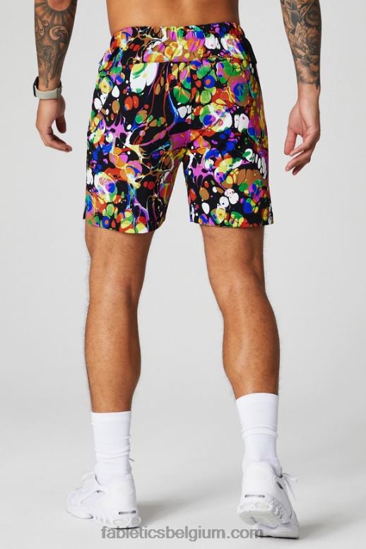zwart caleidoscopisch Heren die ene korte 151 Fabletics LH20J3231