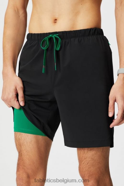 zwart/grasgroen Heren de ene korte (gevoerd) 141 Fabletics LH20J3181