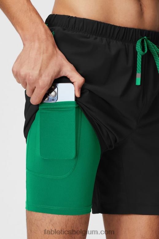 zwart/grasgroen Heren de ene korte (gevoerd) 141 Fabletics LH20J3181