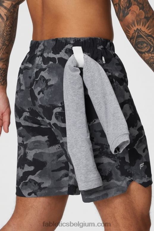 zwarte camouflage Heren die ene korte 156 Fabletics LH20J3253