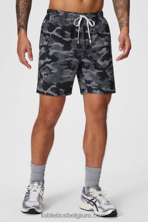 zwarte camouflage Heren die ene korte 156 Fabletics LH20J3253