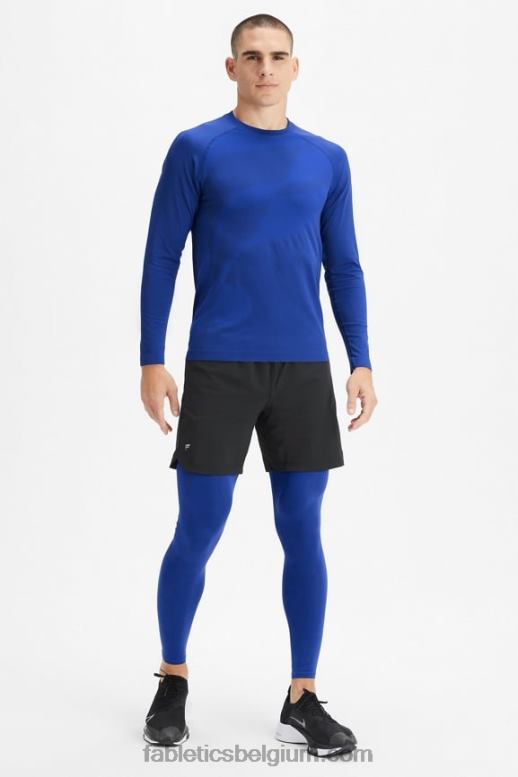 frans blauw Heren de basislaag over de volledige lengte strak Fabletics LH20J3117