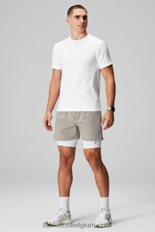 klassiek wit Heren de basislaag kort Fabletics LH20J3116