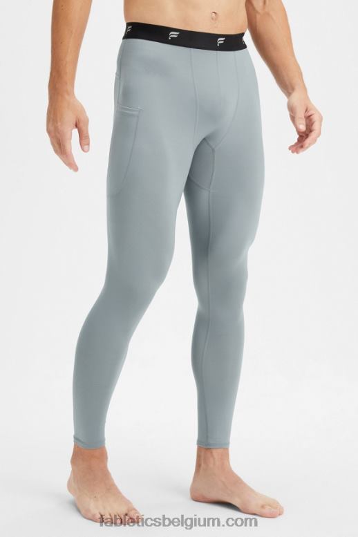 schaduw grijs Heren de basislaag over de volledige lengte strak Fabletics LH20J3118