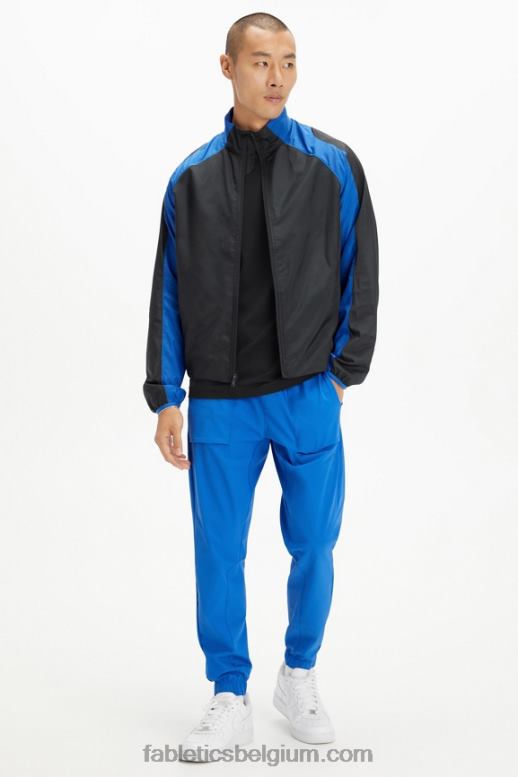 race blauw blok Heren het intervaljack Fabletics LH20J3644