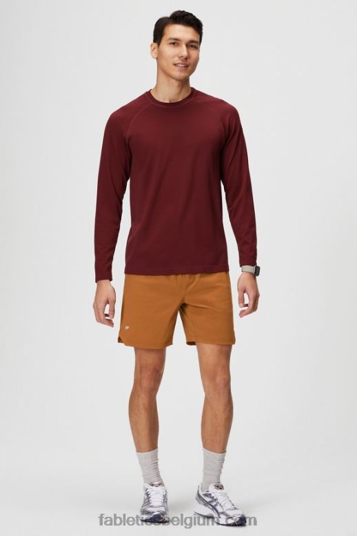 adrenaline rood Heren het trainingsdag T-shirt met lange mouwen Fabletics LH20J3563