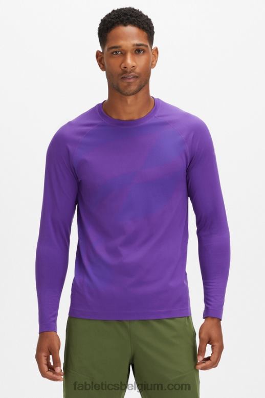 diep violet abstract f Heren het trainingsdag T-shirt met lange mouwen Fabletics LH20J3567