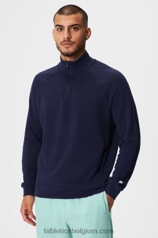 diepe marine Heren de lichtgewicht go-to 1/4 ritssluiting Fabletics LH20J3575