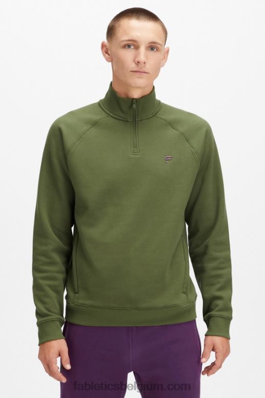 donker mos Heren de go-to 1/4 rits 188 Fabletics LH20J3610