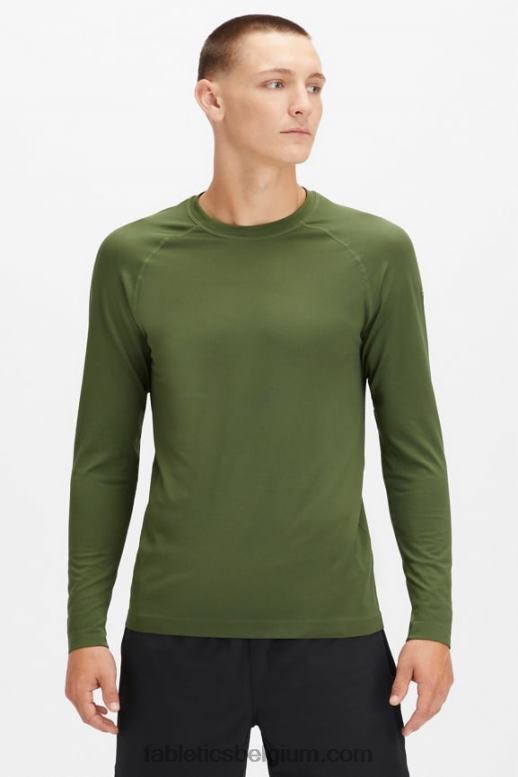 donker mos Heren het trainingsdag T-shirt met lange mouwen Fabletics LH20J3570