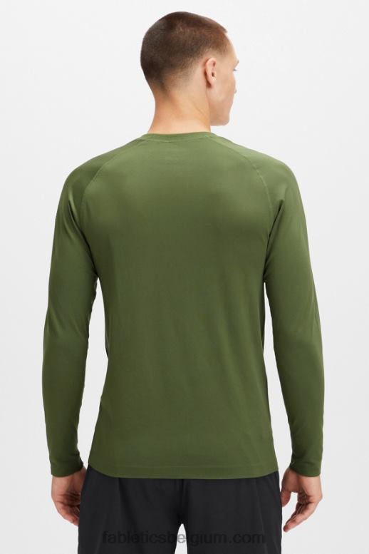 donker mos Heren het trainingsdag T-shirt met lange mouwen Fabletics LH20J3570