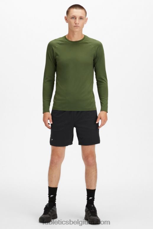 donker mos Heren het trainingsdag T-shirt met lange mouwen Fabletics LH20J3570