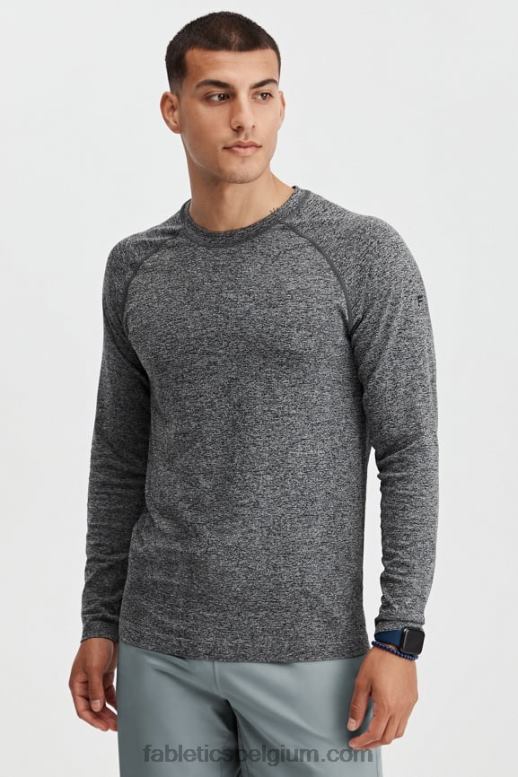 donkergrijs htr Heren het trainingsdag T-shirt met lange mouwen Fabletics LH20J3561